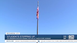 Buckeye students raise US flag every morning while custodian is injured