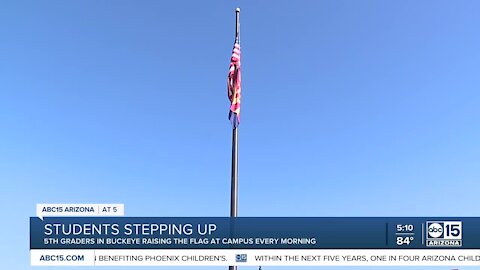 Buckeye students raise US flag every morning while custodian is injured