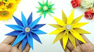 🎄Christmas Crafts Idea🎄Christmas Ornaments❄ Handmade Snowflake Making With Glitter Paper