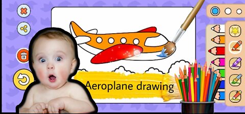 How to make colouring aeroplane ✈️ drawing| picture draw with mobile phone|#drawingboy