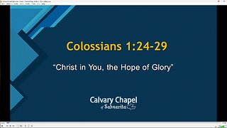 Christ in You, the Hope of Glory