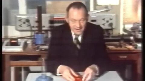 Professor Eric Laithwaite Demonstrating A Magnetic River 1975