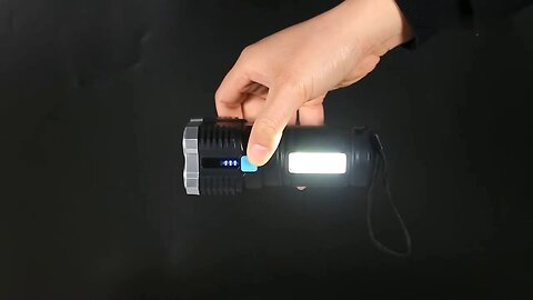 Rechargeable Flashlight LED Floodlight Torch w_Strap Super Bright Flashlight w_4 Light Modes