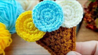 ✅️How to crochet ice cream motif