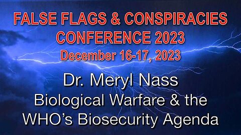 DR. MERYL NASS Biological Warfare and the WHOs Biosecurity Agenda