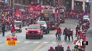Chiefs players walk the route