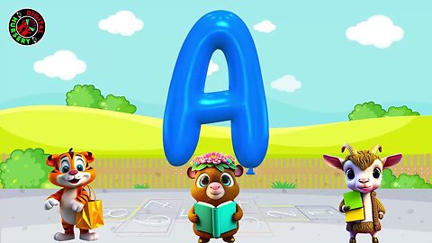 ABC Song with Balloons and Animals | A to Z ABCD Rhymes Animal Songs Kids Learning a for apple