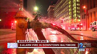 Fire crews battled a 2-alarm fire in Downtown Baltimore