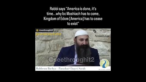 Rabbi says the United States of America has to fall to fulfill jewish prophecy
