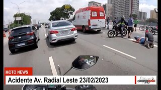 Acidente entre Carro e Moto na Radial Leste - Tatuapé 23/02/2023#moto #saopaulo #saopaulomotos