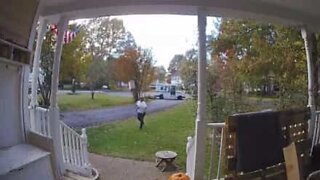 This postal worker must hate delivering packages