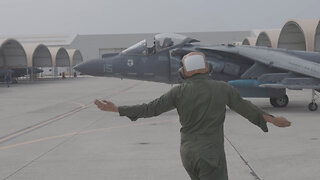 U.S. Marines with Marine Aircraft Group 14 maintain AV-8B Harrier II aircraft