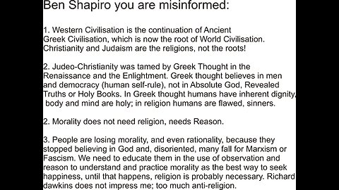 Ben Shapiro is wrong on Judaism, Christianity and Western Civilization