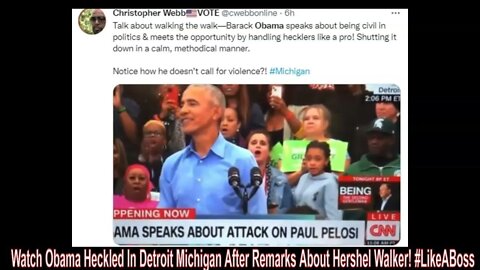 Watch Obama Heckled In Detroit Michigan After Remarks About Hershel Walker! #LikeABoss