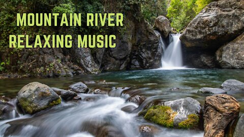 Mountain river relaxing piano music, relaxing violin music, sleeping music 2021