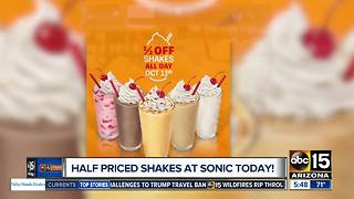 Get half-priced shakes at Sonic on Wednesday