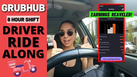 Grubhub Driver Ride Along Food Delivery | 8 Hour Shift | EARNING$ REVEALED | Part 3