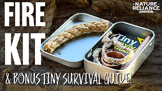 Survival Tin: All-Weather Kindling Fire Starter and Tiny Survival Guide