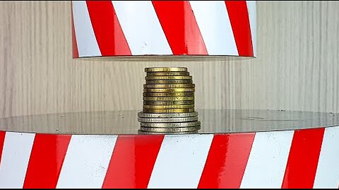 100 ton HYDRAULIC PRESS VS COINS