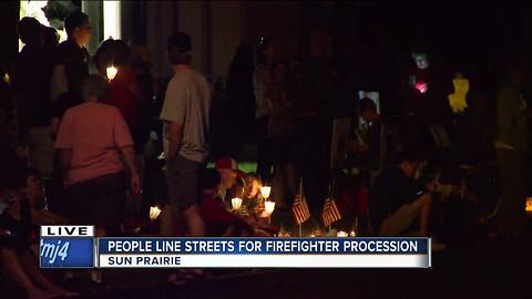 People line Sun Prairie streets for fallen firefighter