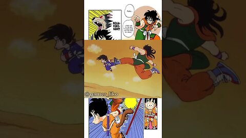 Yamcha does his first wolf fang fist against Goku in the Dragon Ball Anime!