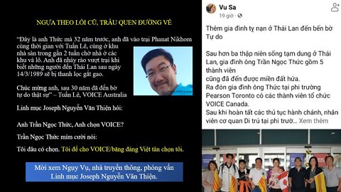 TRÂU QUEN ĐƯỜNG VỀ - Tôi để cho VOICE/băng đảng Việt tân chọn tôi.