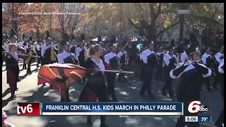 Franklin Central High School band march in Philadelphia Thanksgiving parade