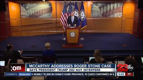 Rep. McCarthy Addresses Roger Stone