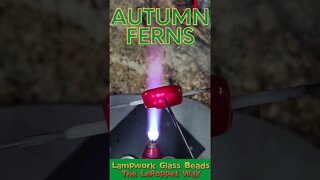 Lampwork Glass Beads: Autumn Ferns