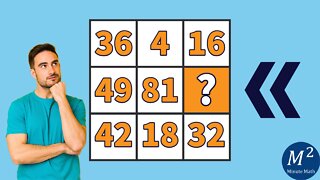 The 3 by 3 Number Puzzle w/ Solution | Minute Math #numberpuzzle