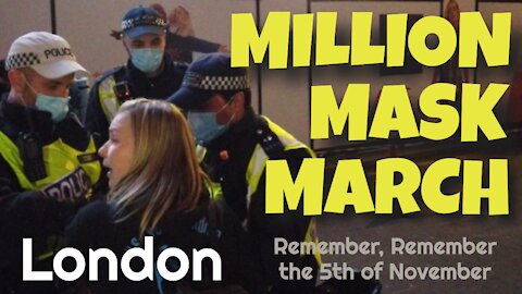 MILLION MASK MARCH, LONDON, ENGLAND - 5TH NOVEMBER 2020