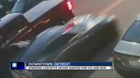 Woman driving Corvette wanted in hit-and-run in downtown Detroit