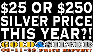 $25 or $250 Silver Price This Year 08/11/22 Gold & Silver Price Report