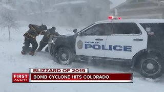 Helping those who help us: Watch firefighters push Parker police SUV out of snow