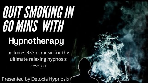 Quit Smoking in 60 Minutes Hypnosis | Black screen | Includes 357hz Music