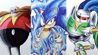 Drawing Sonic Characters - Compilation 3