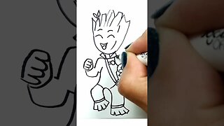 How to Draw and Paint Groot from Guardians of the Galaxy