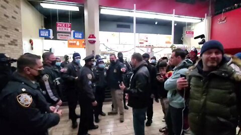 Protestors in NYC are arrested for entering Burger King without showing proof of vaccination.