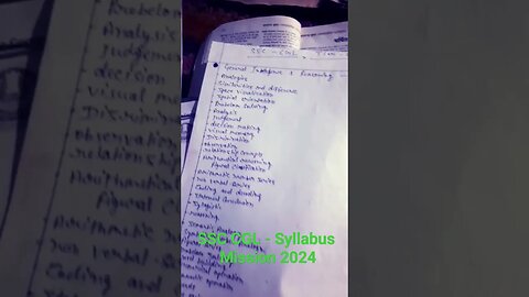 SSC CGL syllabus 2024