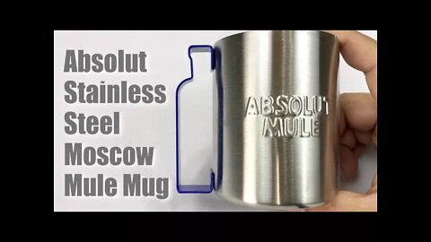 Stainless steel Absolut Moscow Mule promotional mug