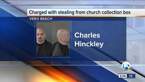 Caught with his arm in the church drop box, a Vero Beach burglar's drug habit lands him in jail