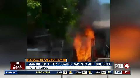 Car packed with propane tanks smashes into Florida apartments