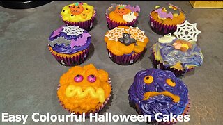 Easy Colourful Halloween Cakes