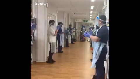 WATCH: 106-year-old woman leaves hospital to applause after beating Covid-19 (mup)