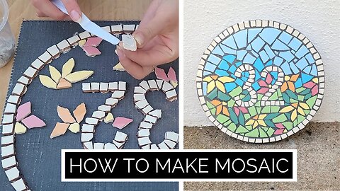 DIY MOSAIC PROJECT - Making Mosaic Number Sign for my House | How to make mosaic