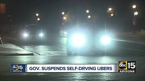 Governor Ducey suspends self-driving Ubers in Arizona