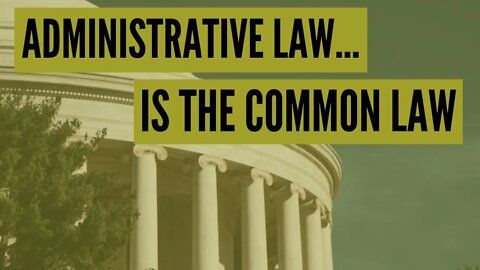 Excerpt: "Administrative Law... IS The Common Law"