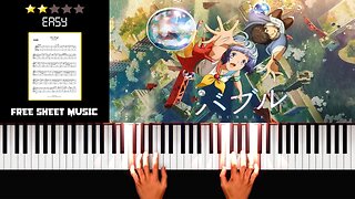 Bubble - Uta Sings (Relaxing Music) - (EASY) Piano Tutorial