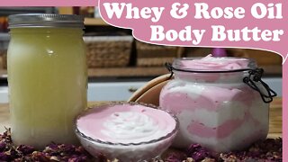 Rose Oil & Whey Natural Creamy Body Butter for Rich Conditioning Benefits