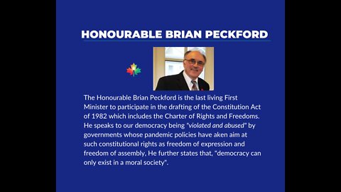 Hon. A. Brian Peckford - Fighting Non-Stop to Restore Canada’s Democracy
